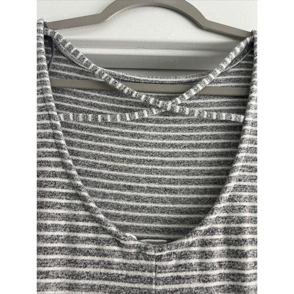 Gap Softspun stripe crossback dress, Grey Stripe SIZE Small - Picture 6 of 8